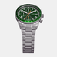 Men Quartz Green Dial Chronograph Stainless Steel Watch FS6048