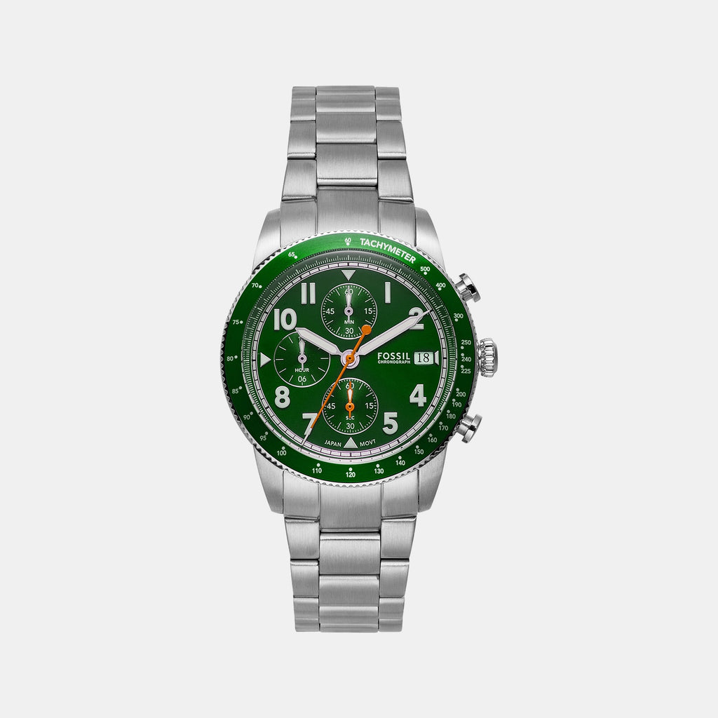 Sport Tourer Men Quartz Green Dial Chronograph Stainless Steel Watch FS6048