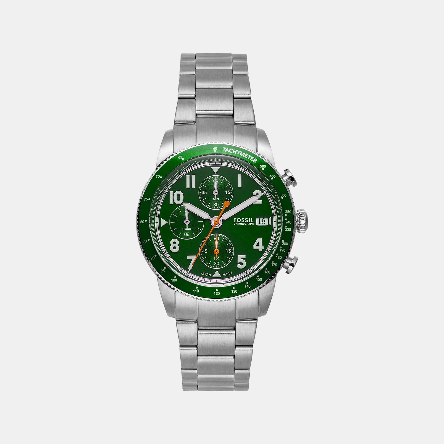 Sport Tourer Men Quartz Green Dial Chronograph Stainless Steel Watch FS6048