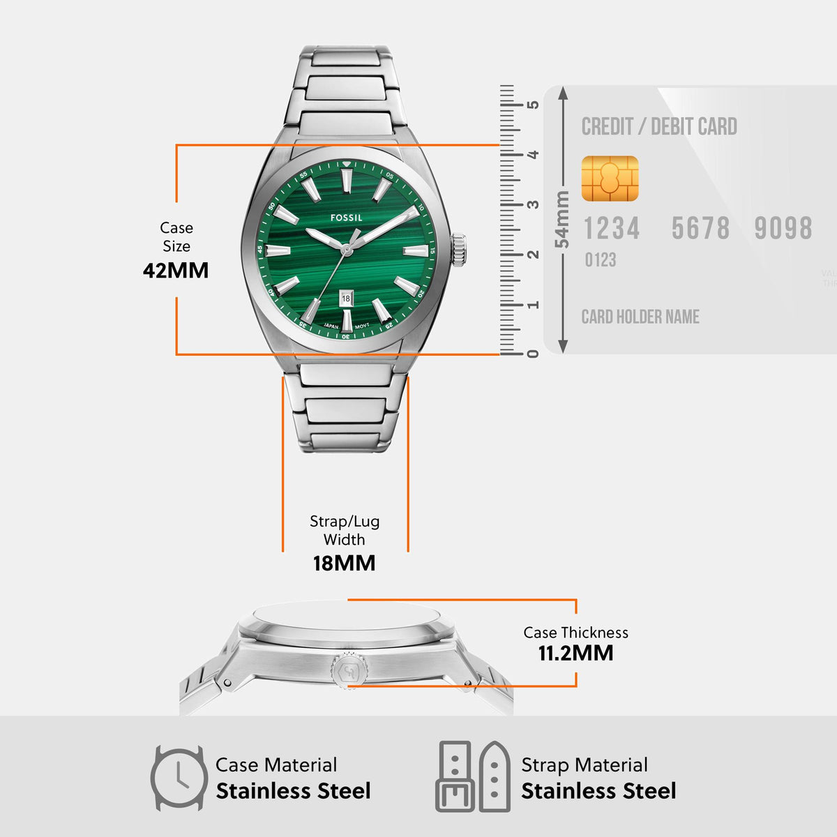 Fossil Round Quartz Analog Men watch