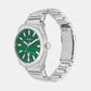 Men Quartz Date Green Dial Analog Stainless Steel Watch FS6056