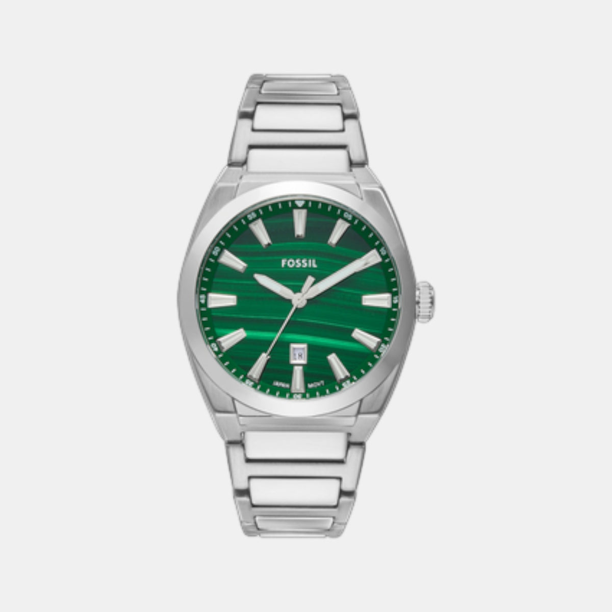 Everett Men Quartz Green Dial Analog Stainless Steel Watch FS6056
