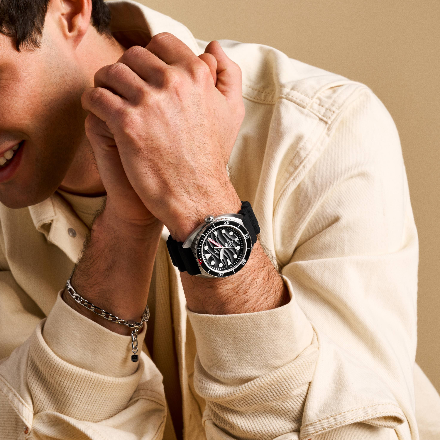 Breaker Men Quartz Black Dial Analog Silicone Watch FS6062