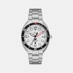 Breaker Men Quartz White Dial Analog Stainless Steel Watch FS6063