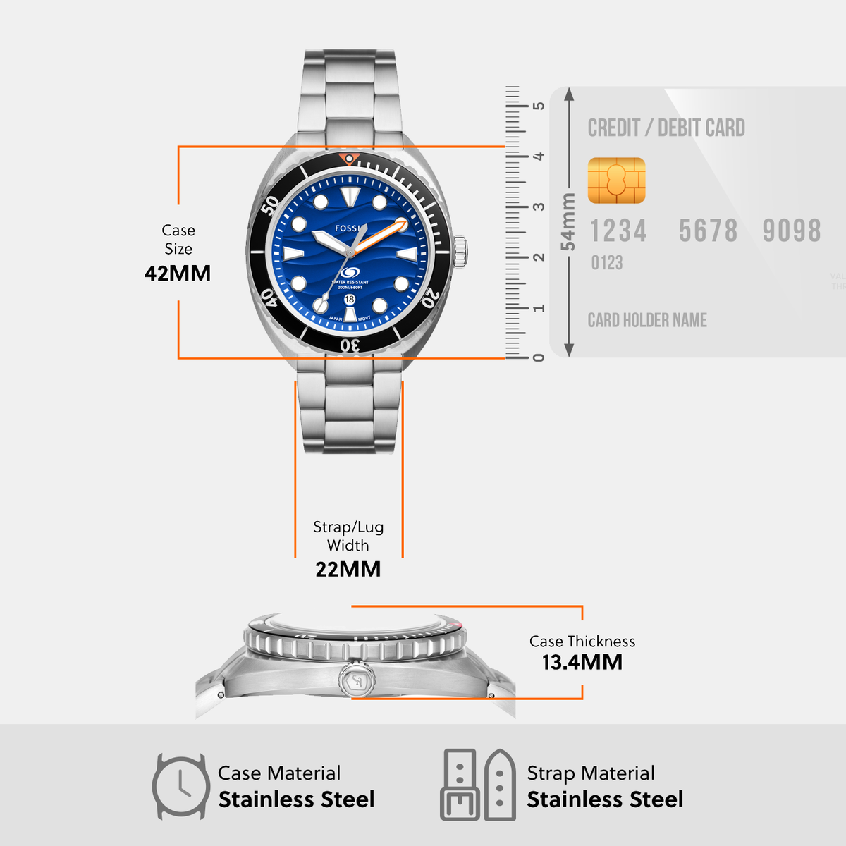 Fossil Round Quartz Analog Men watch
