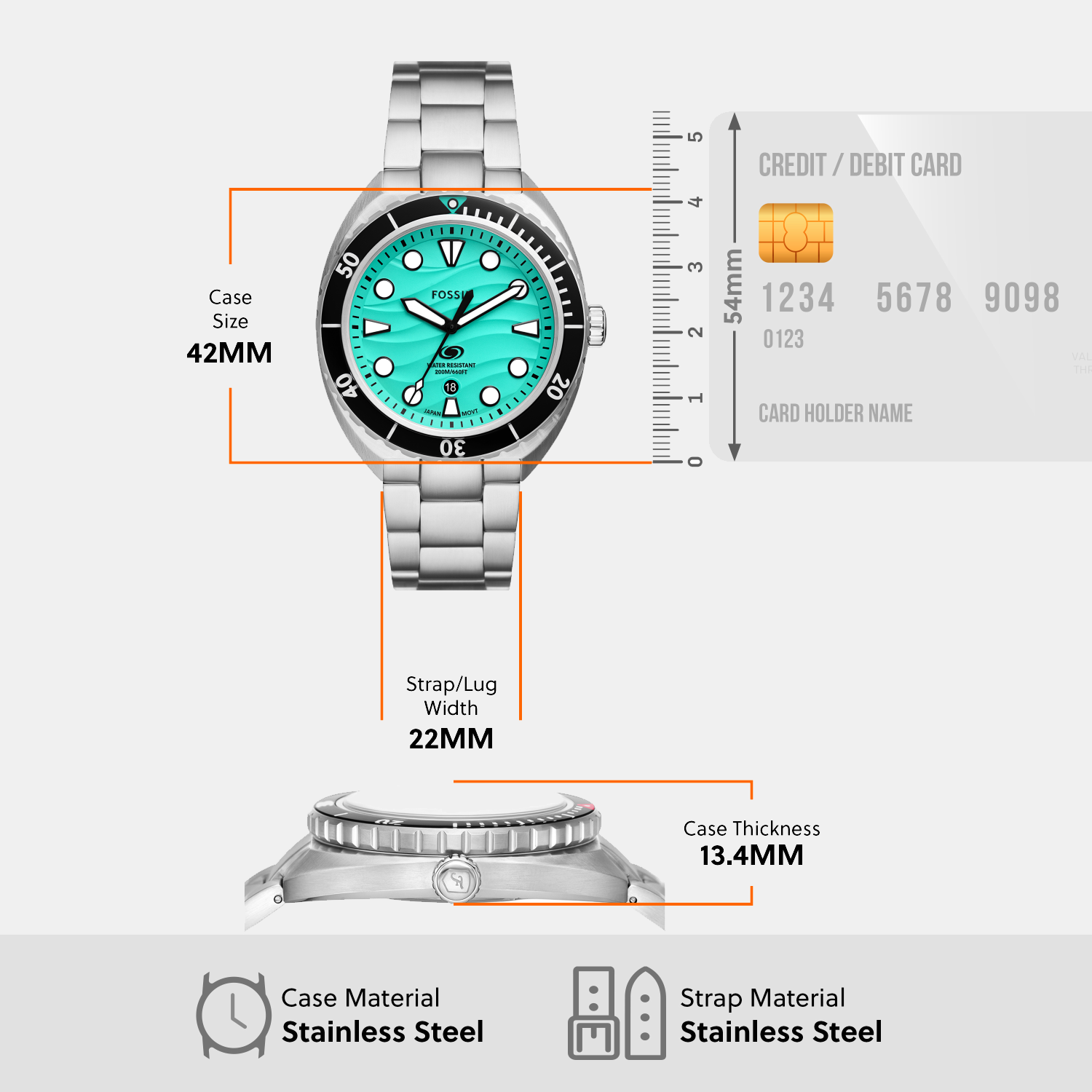 Fossil Stainless Steel Green watch