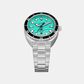 Men Quartz Date Green Dial Analog Stainless Steel Watch FS6066