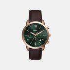 Fossil Round Green Chronograph watch