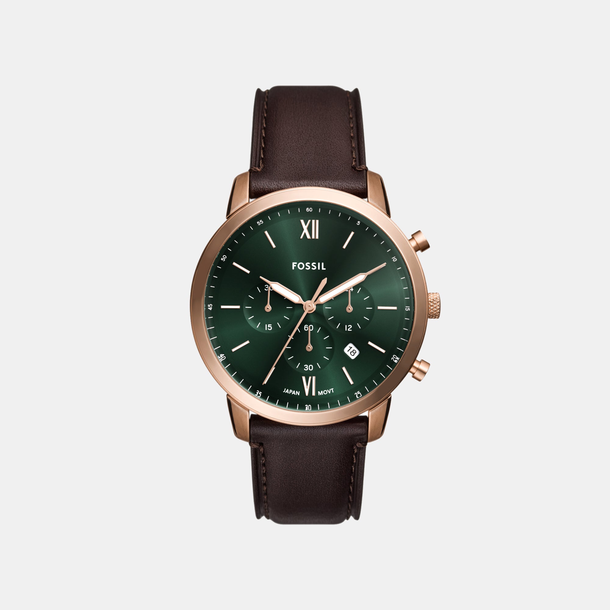 Fossil Round Green Chronograph watch