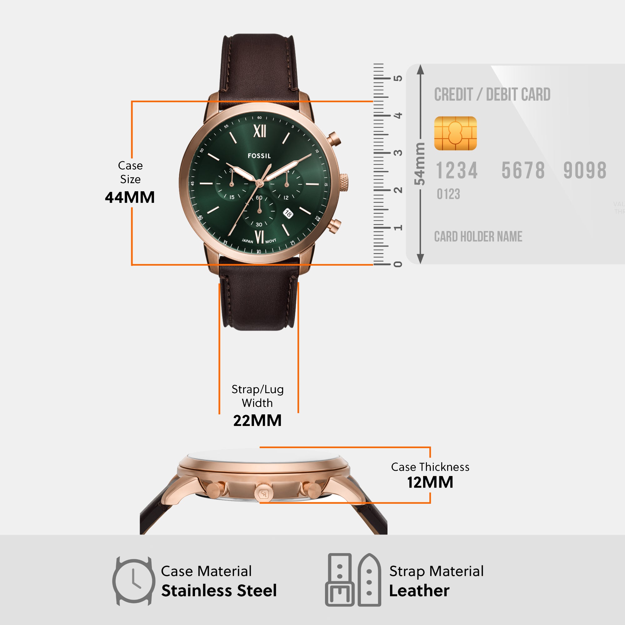 Fossil Leather Green watch