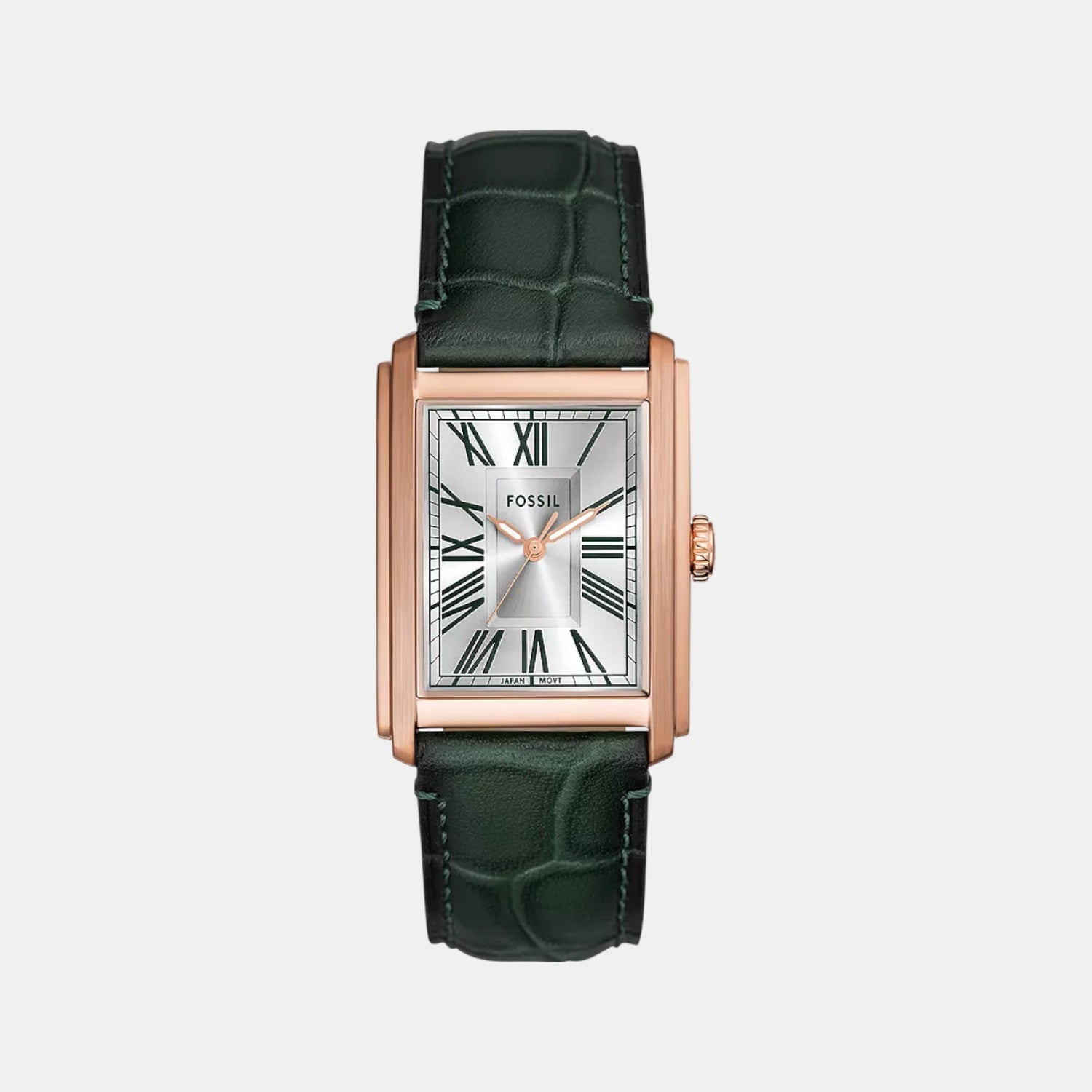 Fossil Carraway Men Quartz Silver Dial Analog Leather Watch FS6077