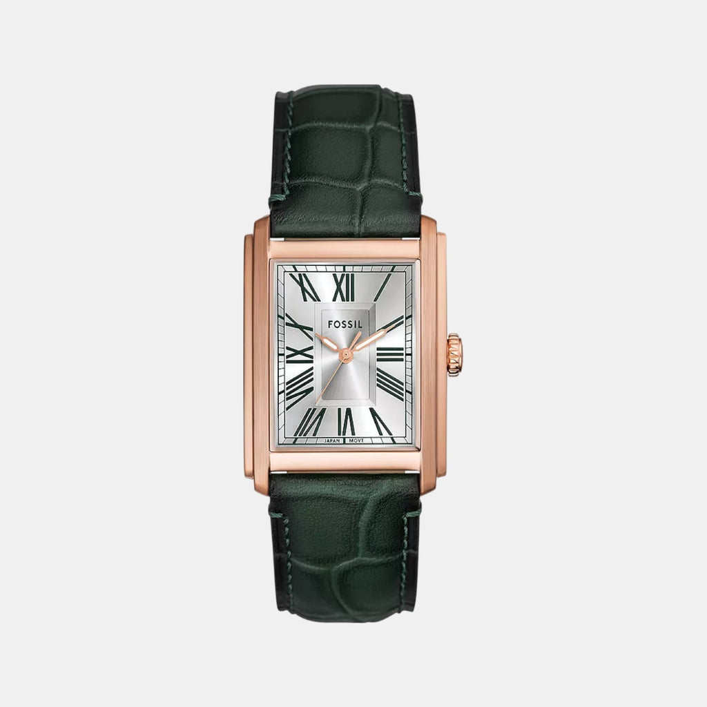 Carraway Men Quartz Silver Dial Analog Leather Watch FS6077