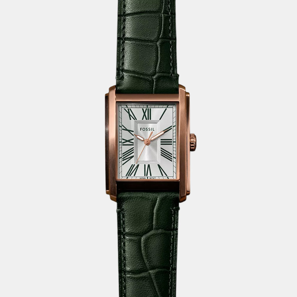 Carraway Men Quartz Silver Dial Analog Leather Watch FS6077