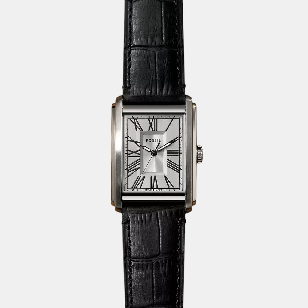 Carraway Men Quartz Silver Dial Analog Leather Watch FS6078