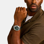 Machine Men Quartz Green Dial Chronograph Stainless Steel Watch FS6079