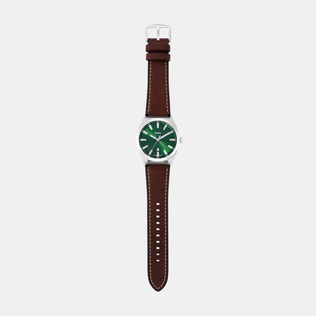 Everett Men Quartz Green Dial Analog Leather Watch FS6080SET