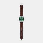 Everett Men Quartz Green Dial Analog Leather Watch FS6080SET