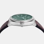 Everett Men Quartz Green Dial Analog Leather Watch FS6080SET