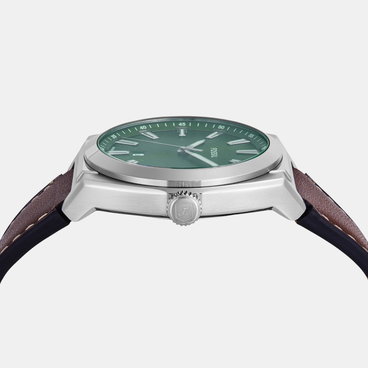 Everett Men Quartz Green Dial Analog Leather Watch FS6080SET