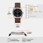 Machine Men Quartz Black Dial Analog Leather Watch FS6081SET