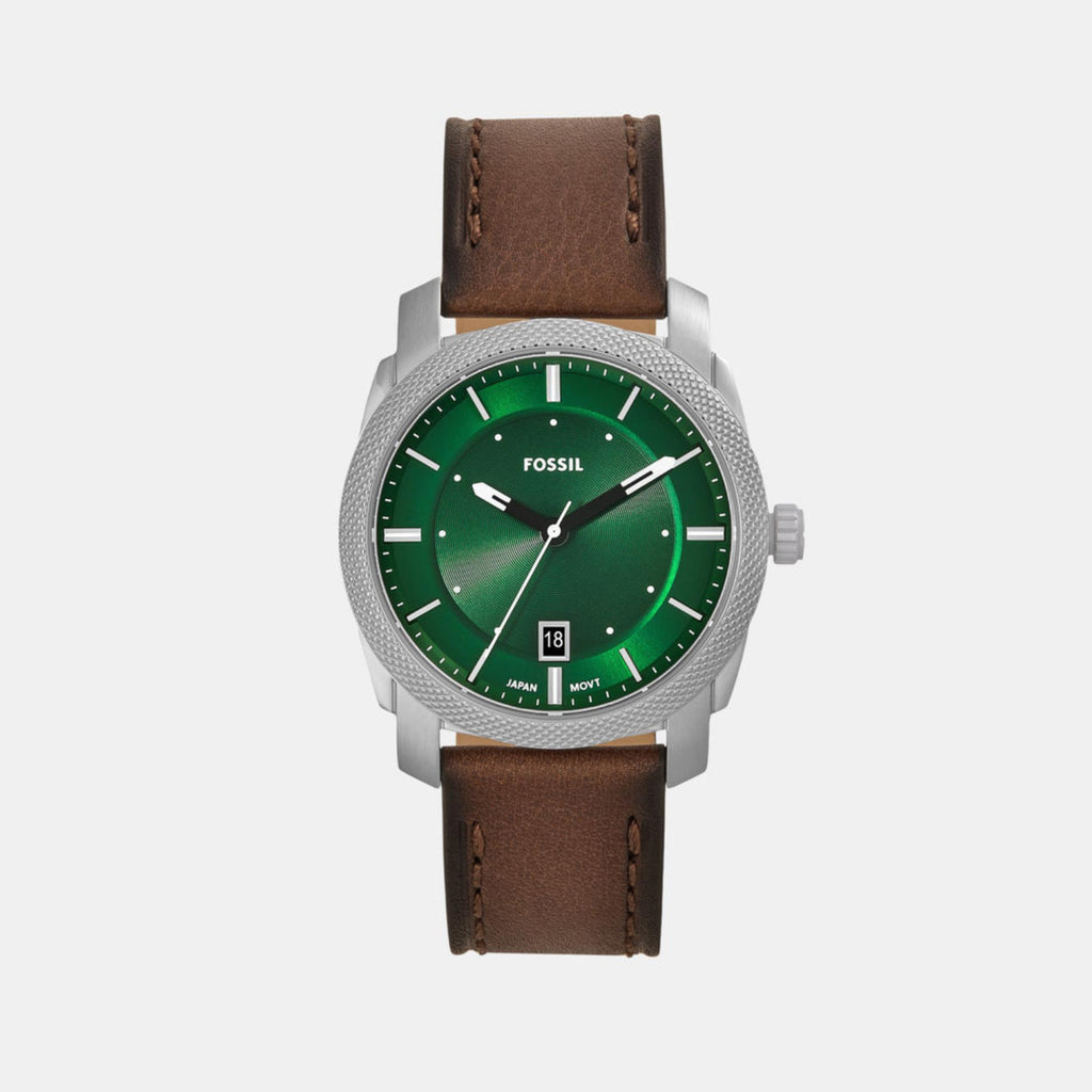 Machine Men Quartz Green Dial Analog Leather Watch FS6085