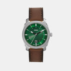 Machine Men Quartz Green Dial Analog Leather Watch FS6085