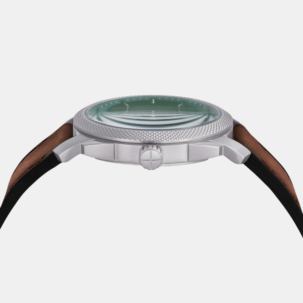 Machine Men Quartz Green Dial Analog Leather Watch FS6085