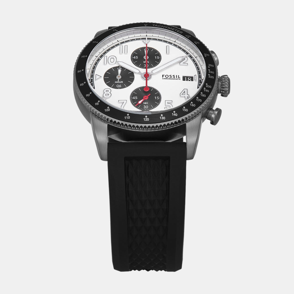 Sport Tourer Men Quartz White Dial Chronograph Silicone Watch FS6087