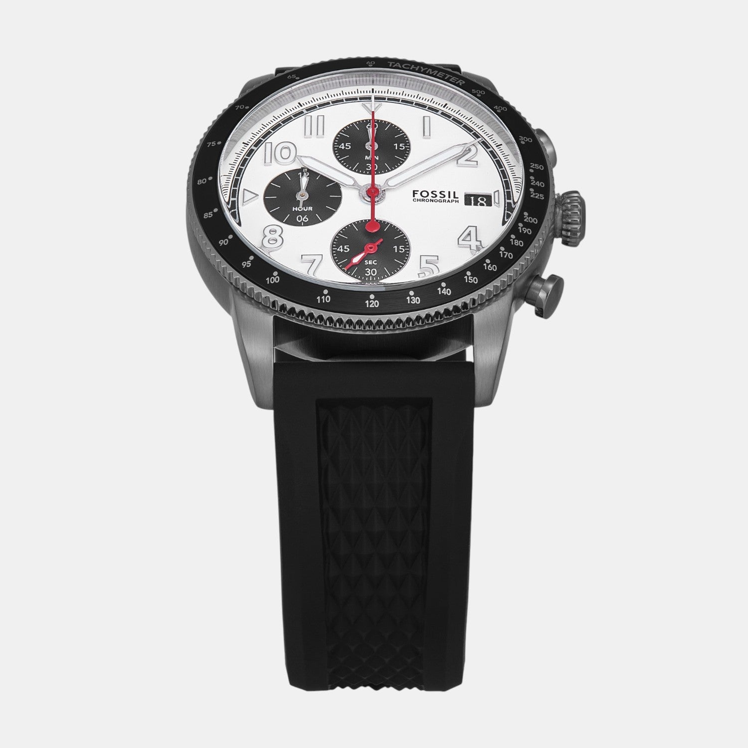 Sport Tourer Men Quartz White Dial Chronograph Silicone Watch FS6087