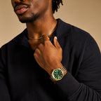 Everett Men Quartz Green Dial Analog Stainless Steel Watch FS6090