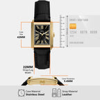 Carraway Men Quartz Black Dial Analog Leather Watch FS6091