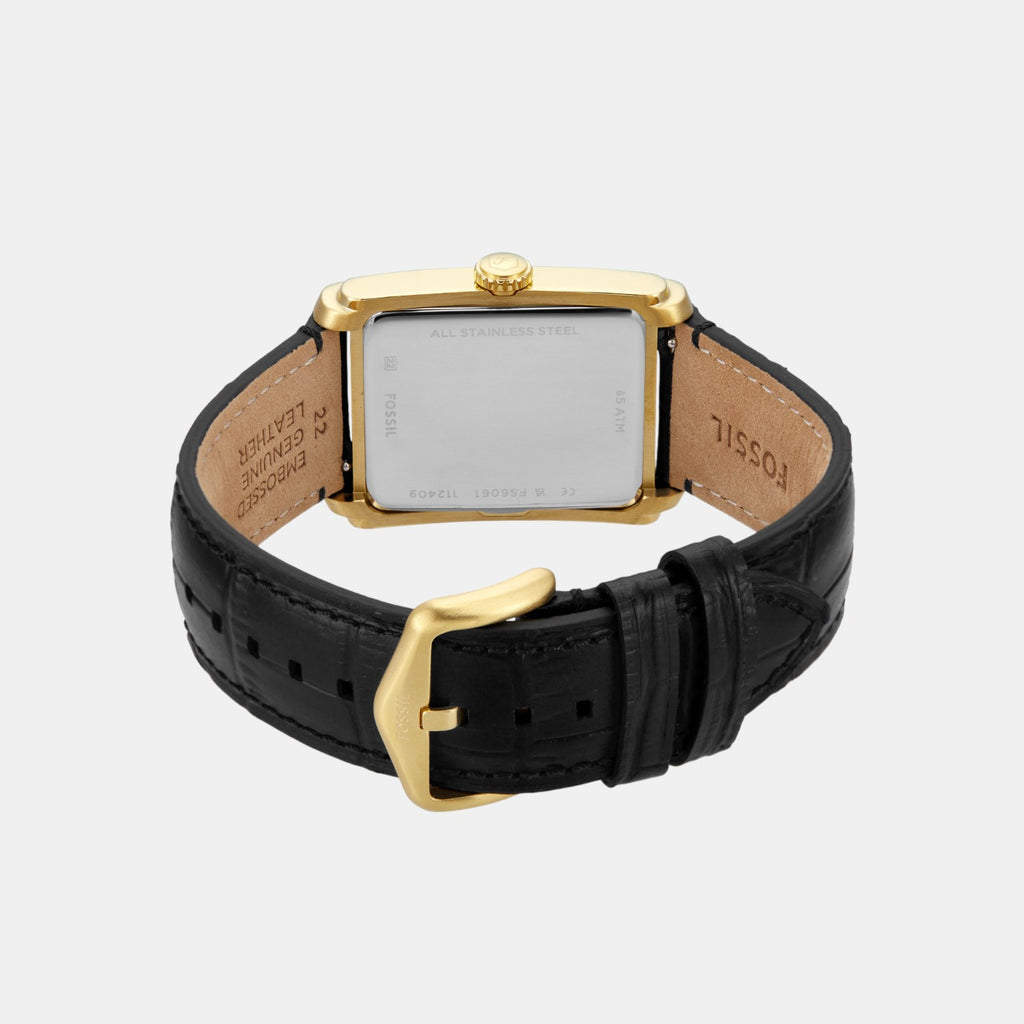 Carraway Men Quartz Black Dial Analog Leather Watch FS6091