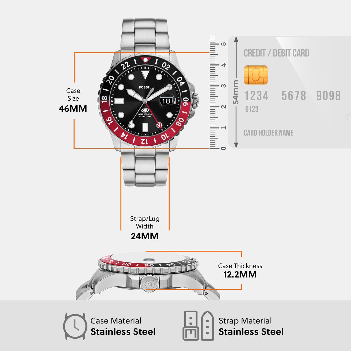 Fossil Round GMT Analog Men watch