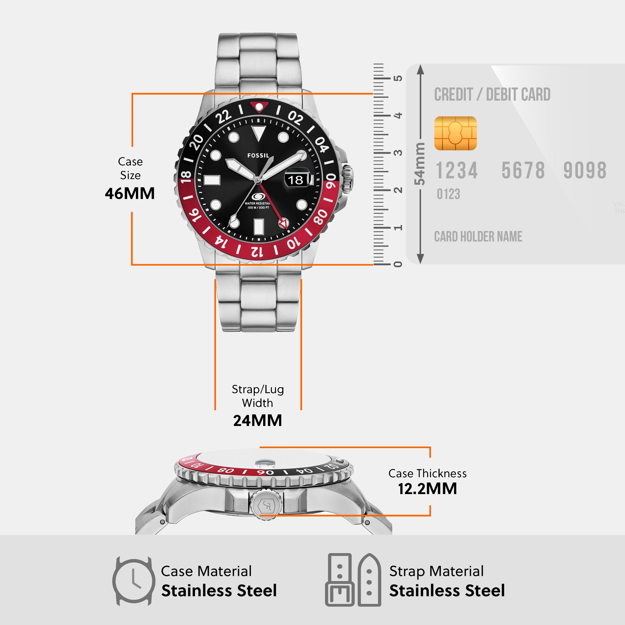 Fossil Round GMT Analog Men watch