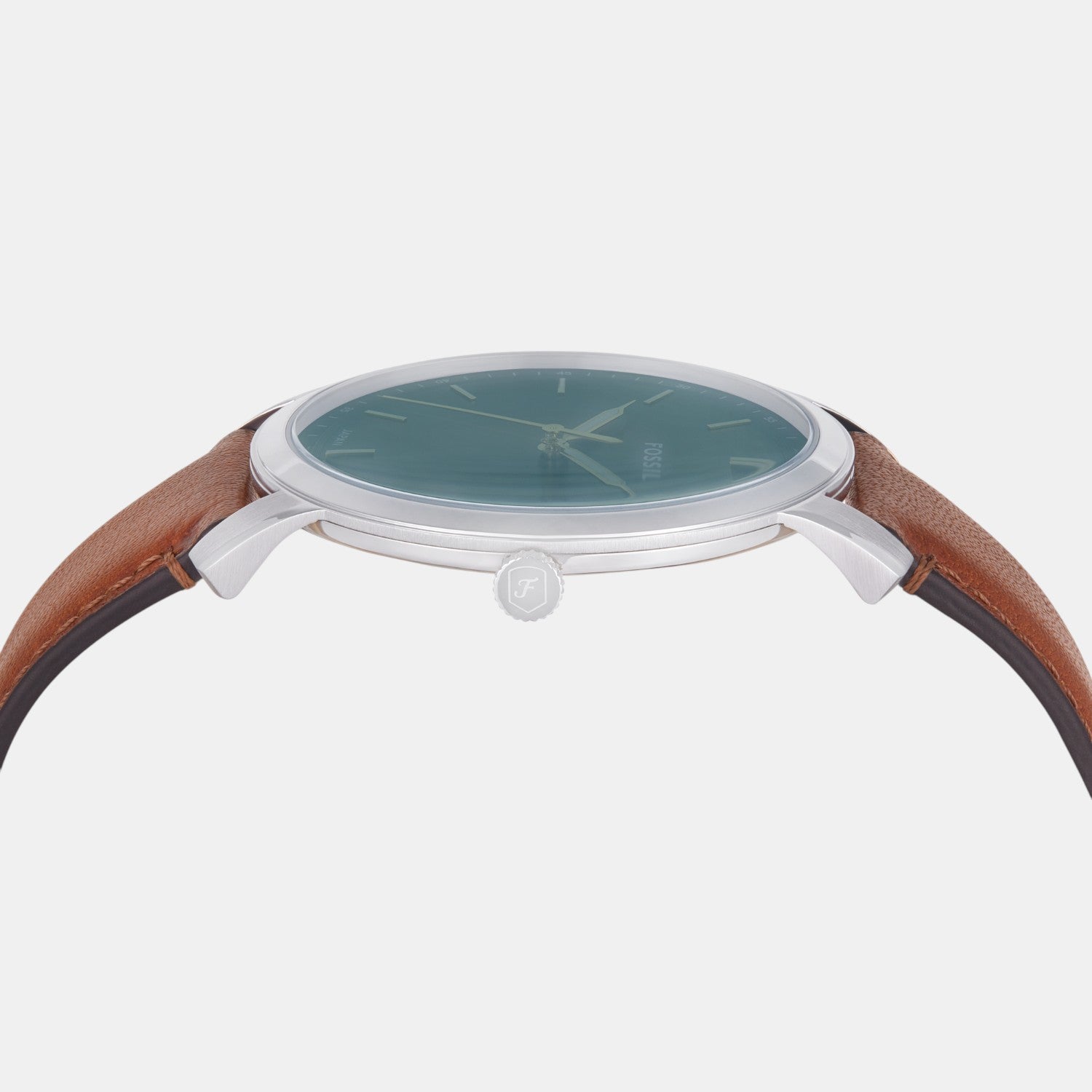 Minimalist Men Quartz Green Dial Analog Leather Watch FS6094