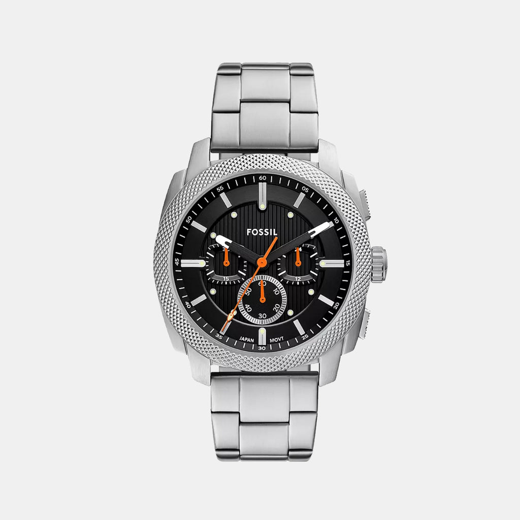 Machine Men Quartz Black Dial Chronograph Stainless Steel Watch FS6095
