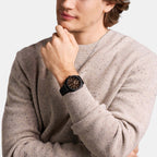 Machine Men Quartz Black Dial Chronograph Stainless Steel Watch FS6097