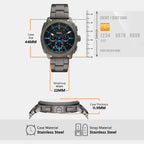 Machine Men Quartz Black Dial Chronograph Stainless Steel Watch FS6098