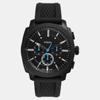 Machine Men Quartz Black Dial Chronograph Silicone Watch FS6099