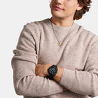 Machine Men Quartz Black Dial Chronograph Silicone Watch FS6099