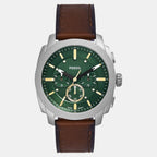 Machine Men Quartz Green Dial Chronograph Leather Watch FS6100