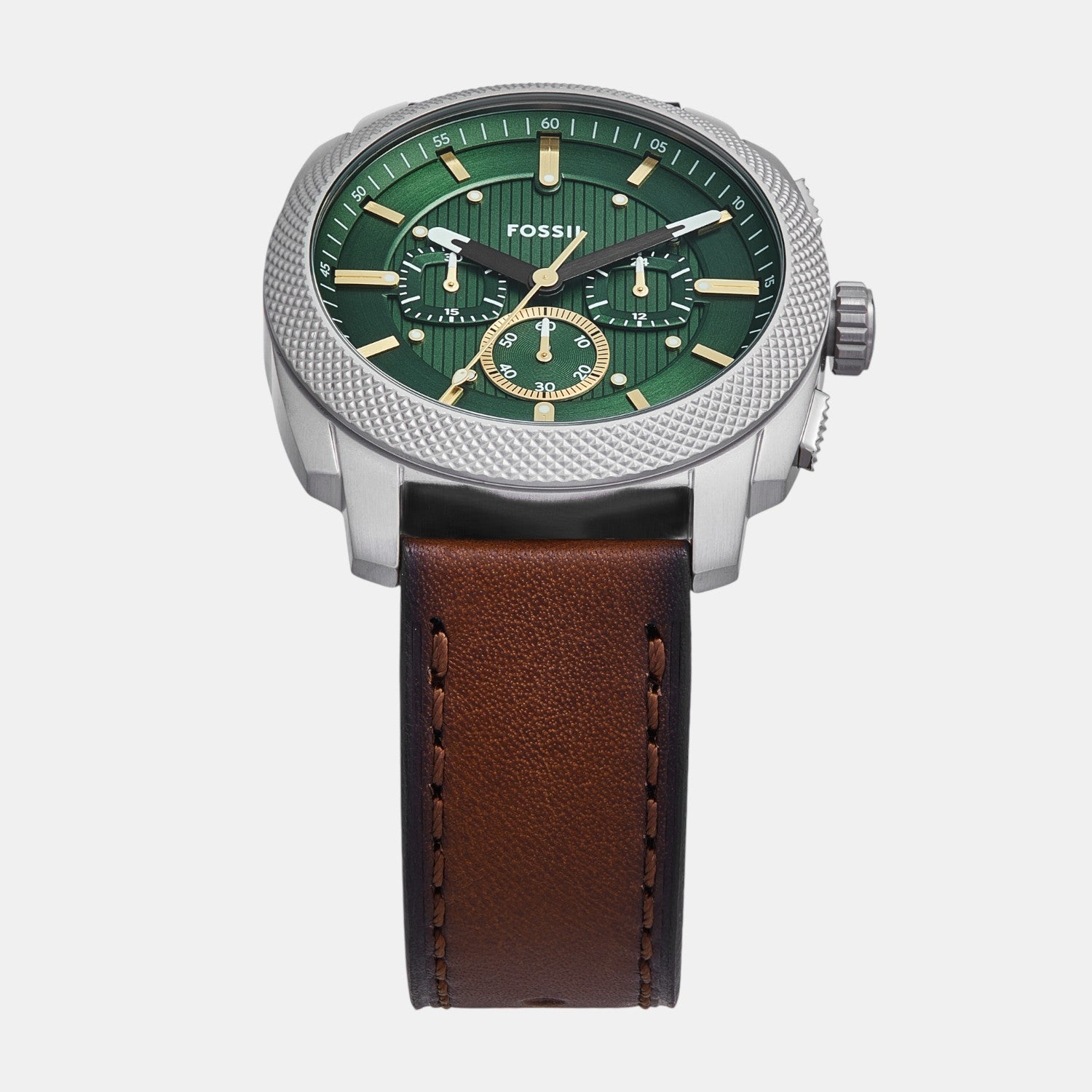 Machine Men Quartz Green Dial Chronograph Leather Watch FS6100
