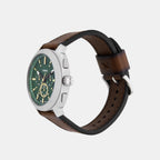 Machine Men Quartz Green Dial Chronograph Leather Watch FS6100