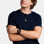 Machine Men Quartz Black Dial Chronograph Leather Watch FS6101