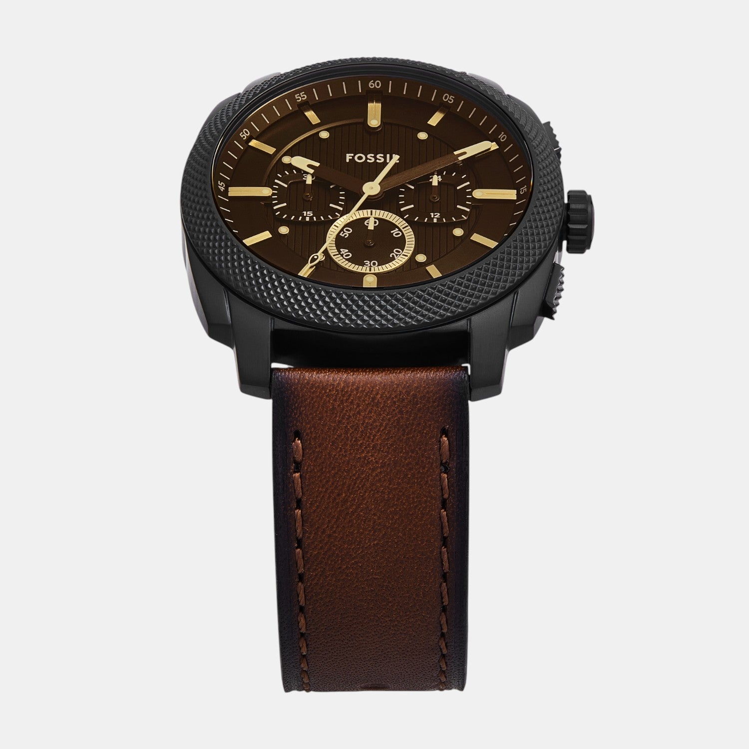 Machine Men Quartz Black Dial Chronograph Leather Watch FS6101