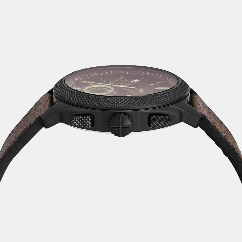 Machine Men Quartz Black Dial Chronograph Leather Watch FS6101