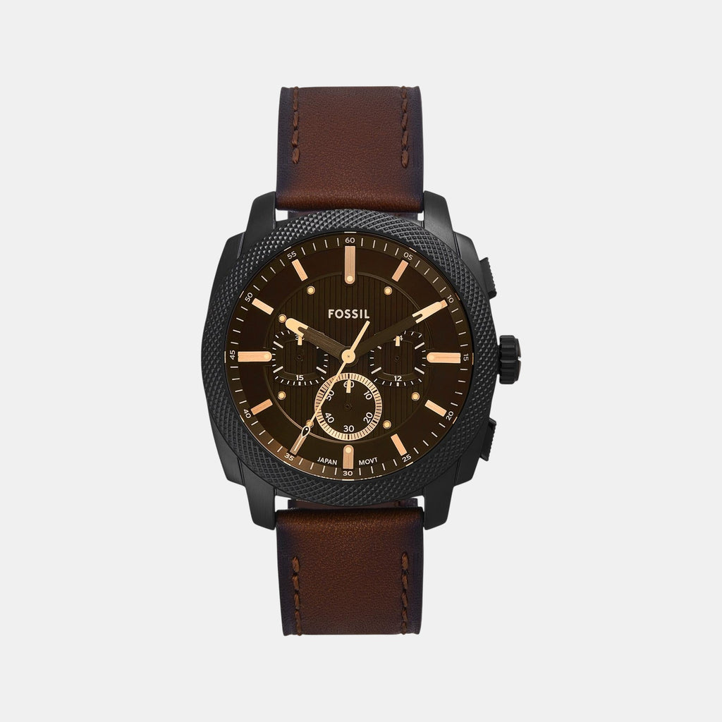 Machine Men Quartz Black Dial Chronograph Leather Watch FS6101