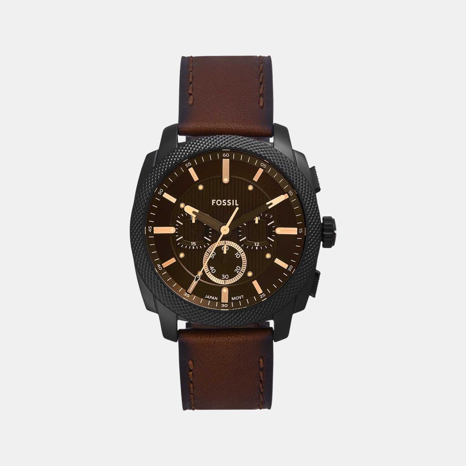 Machine Men Quartz Black Dial Chronograph Leather Watch FS6101