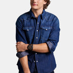 Machine Men Quartz Black Dial Chronograph Leather Watch FS6102SET