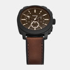 Machine Men Quartz Black Dial Chronograph Leather Watch FS6102SET
